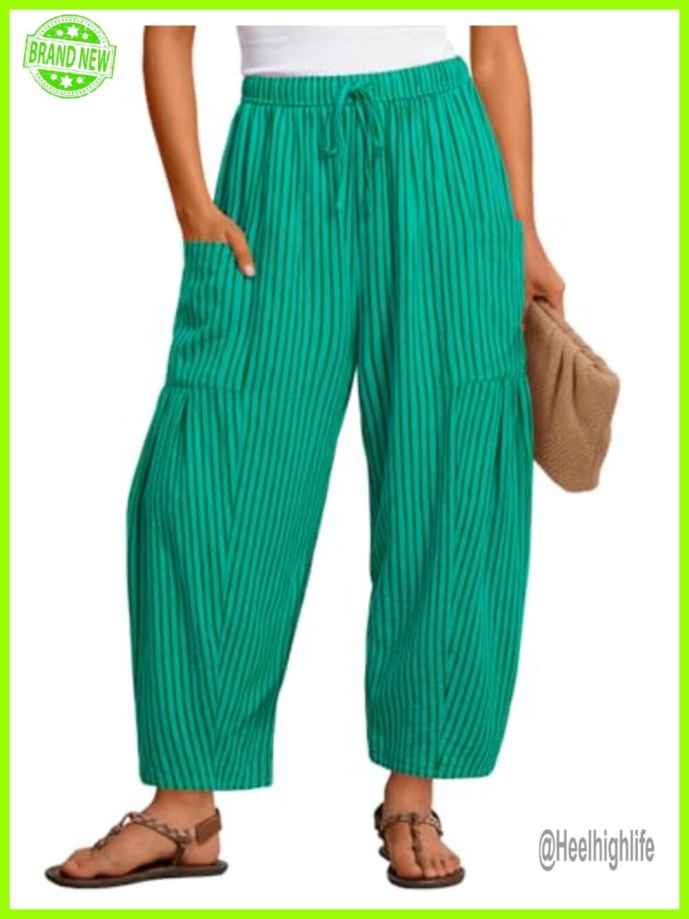 Cotton Linen Wide Leg Palazzo Barrel Pants Trousers